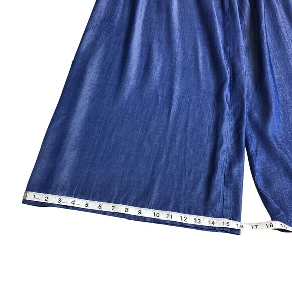 Ursime Pants Womens 28x30 Blue Chambray Wide Leg Palazzo Festival Boho Lagenlook - Picture 10 of 14